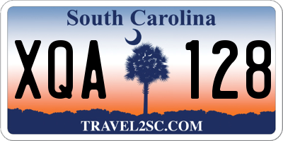 SC license plate XQA128