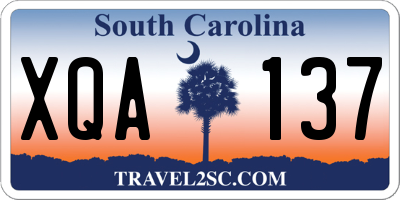 SC license plate XQA137