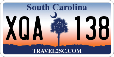 SC license plate XQA138