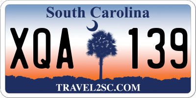 SC license plate XQA139