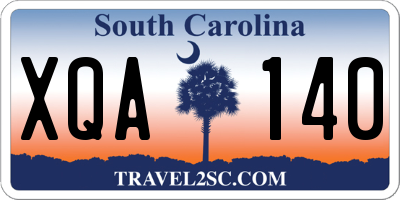 SC license plate XQA140