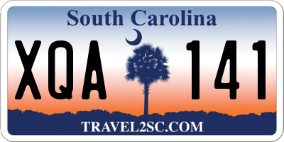 SC license plate XQA141