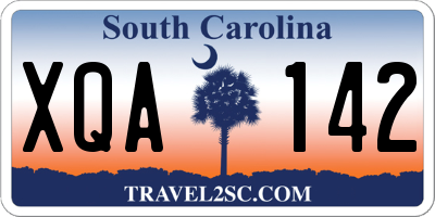 SC license plate XQA142