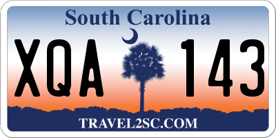SC license plate XQA143