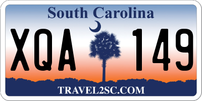 SC license plate XQA149