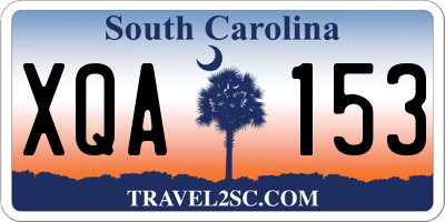 SC license plate XQA153