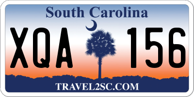 SC license plate XQA156