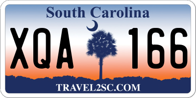SC license plate XQA166