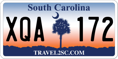 SC license plate XQA172