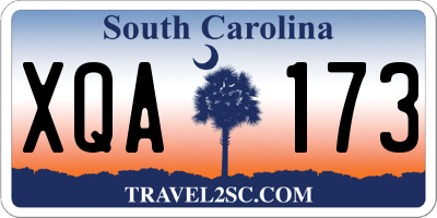 SC license plate XQA173