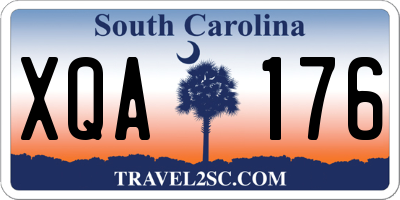 SC license plate XQA176