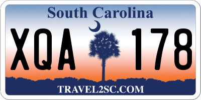 SC license plate XQA178