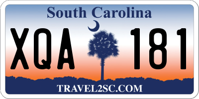 SC license plate XQA181