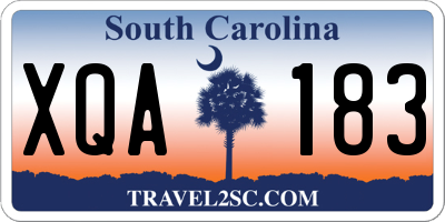 SC license plate XQA183