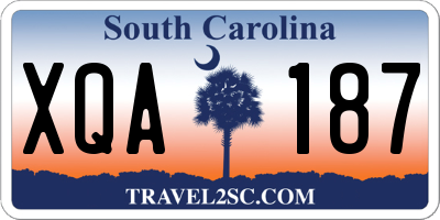 SC license plate XQA187