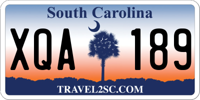 SC license plate XQA189