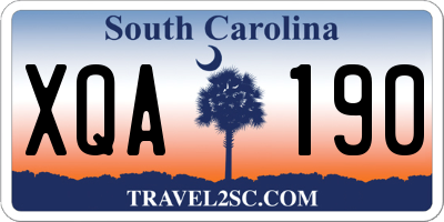 SC license plate XQA190