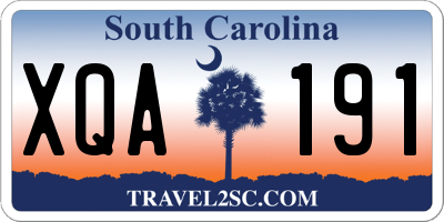 SC license plate XQA191