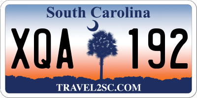 SC license plate XQA192