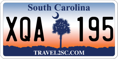 SC license plate XQA195