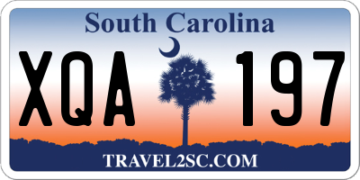 SC license plate XQA197