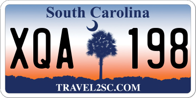 SC license plate XQA198