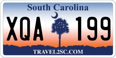SC license plate XQA199
