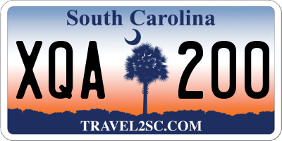 SC license plate XQA200