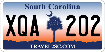 SC license plate XQA202