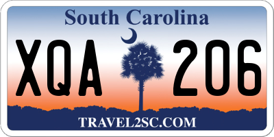 SC license plate XQA206