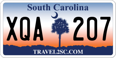 SC license plate XQA207