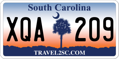 SC license plate XQA209