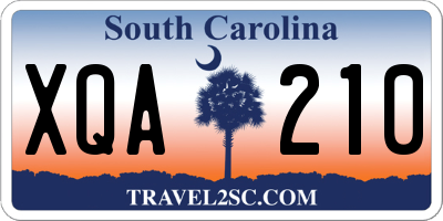 SC license plate XQA210