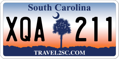 SC license plate XQA211
