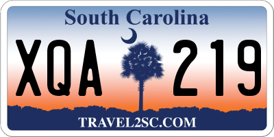 SC license plate XQA219