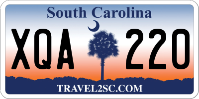 SC license plate XQA220