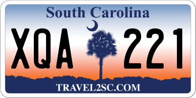 SC license plate XQA221