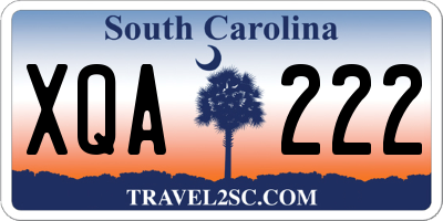 SC license plate XQA222
