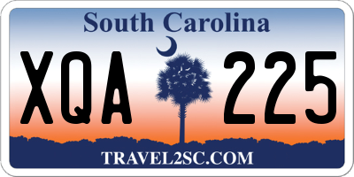 SC license plate XQA225