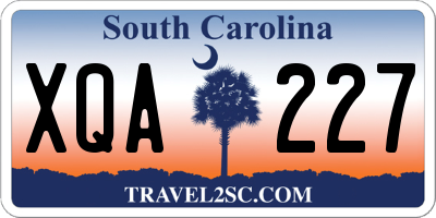 SC license plate XQA227