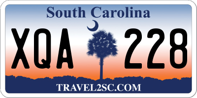 SC license plate XQA228