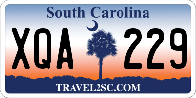SC license plate XQA229