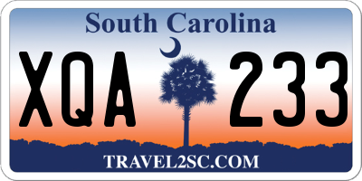 SC license plate XQA233