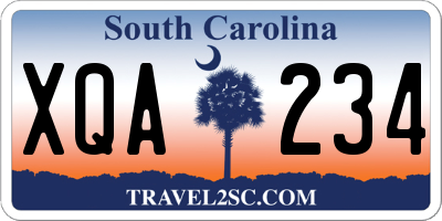 SC license plate XQA234