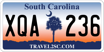SC license plate XQA236