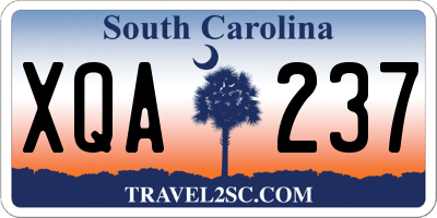 SC license plate XQA237