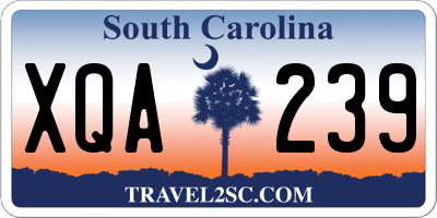 SC license plate XQA239