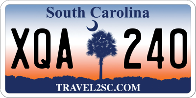 SC license plate XQA240