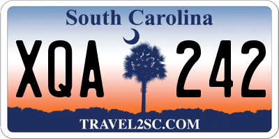 SC license plate XQA242