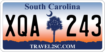 SC license plate XQA243